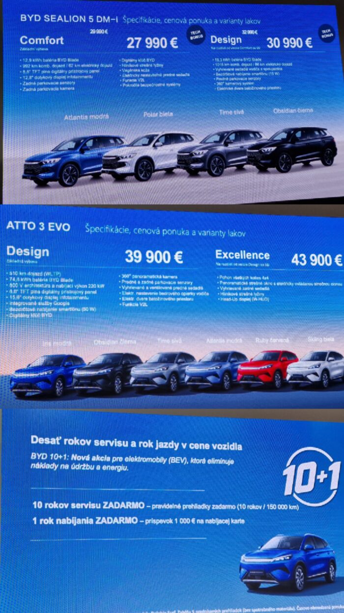 Redakcia Autobazar.EU. Ceny, výbavy a záruky BYD Atto 3 Evo a Sealion 5 DM-i